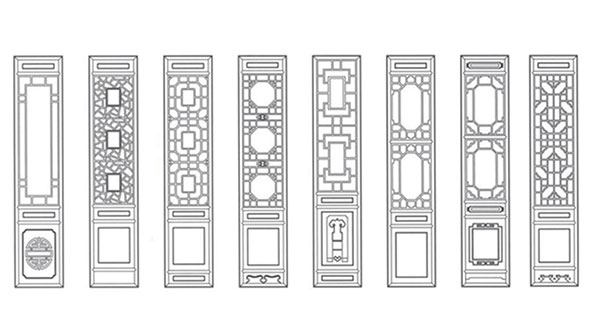 灵川喜迎门中式花格CAD设计图样式大全